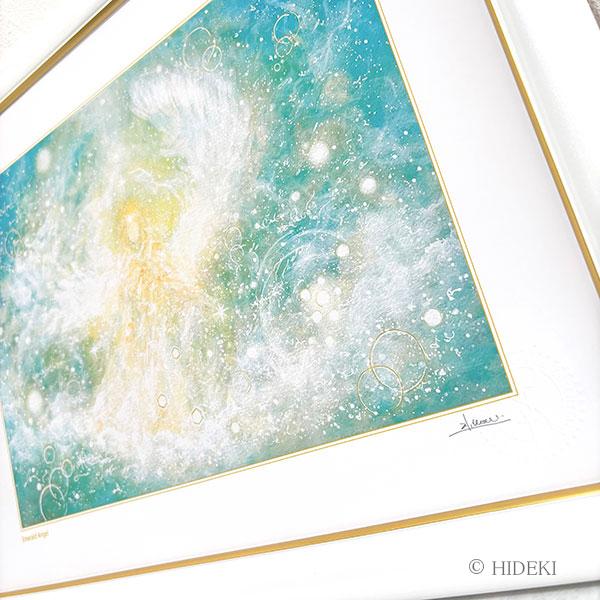 天使「Emerald Angel」額付き印刷絵画|エンジェル スピリチュアルアート ヒーリングアート 癒やし 開運 風水 | 6枚目