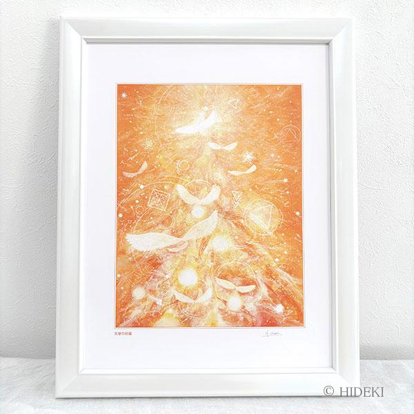 ヒーリングアート 天使画『天使の祝福』スピリチュアルアート太子額付きHYMジクレーアート | 2枚目