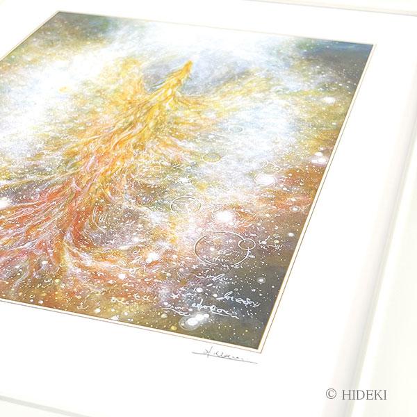金色の鳳凰【ヒーリングアート・鳳凰】抽象画 ゴールド 開運絵画 ジクレー版画 額付き|鳳凰画家HIDEKI | 6枚目